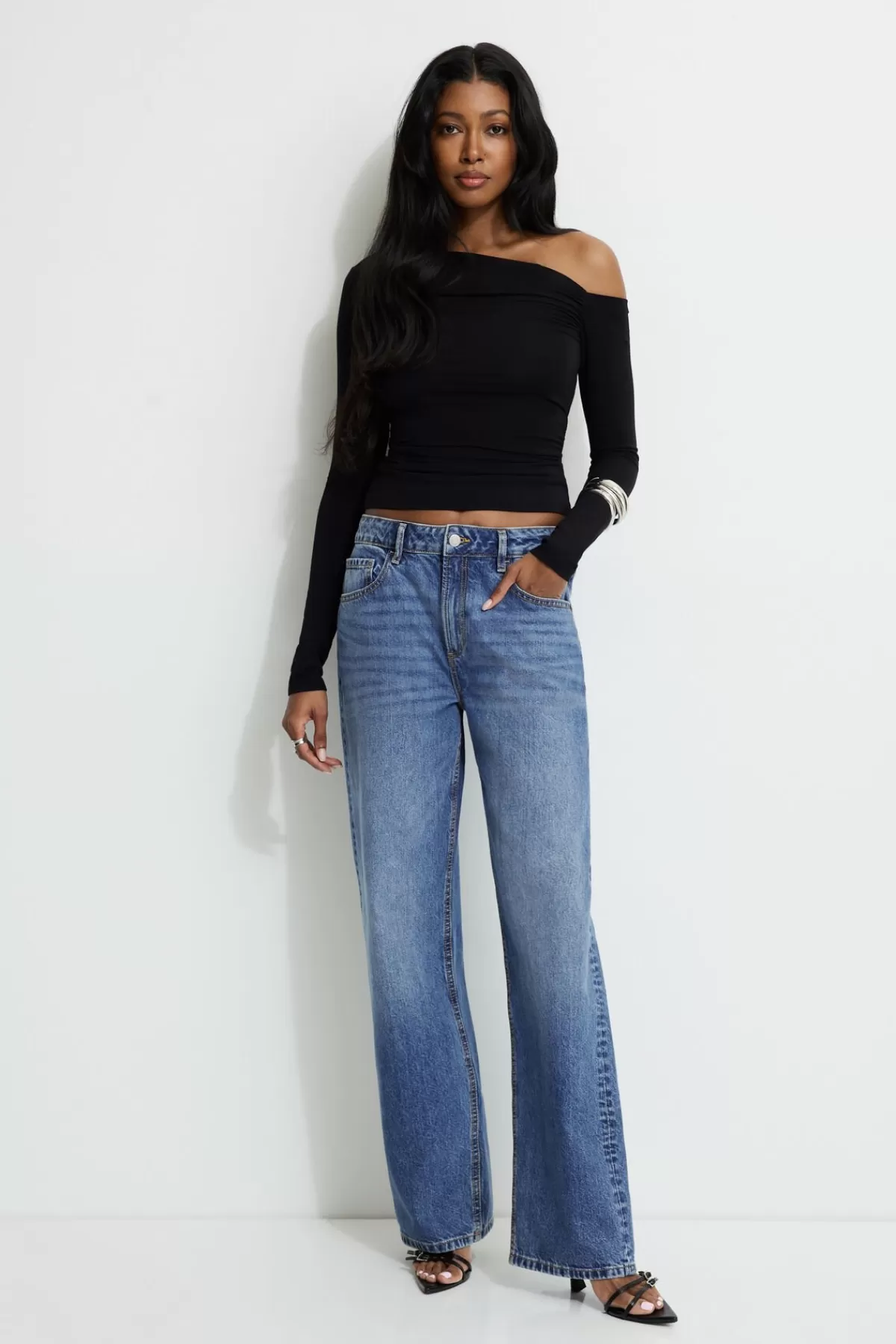 Dynamite Kat Single Shoulder Jersey Top Black Best Sale