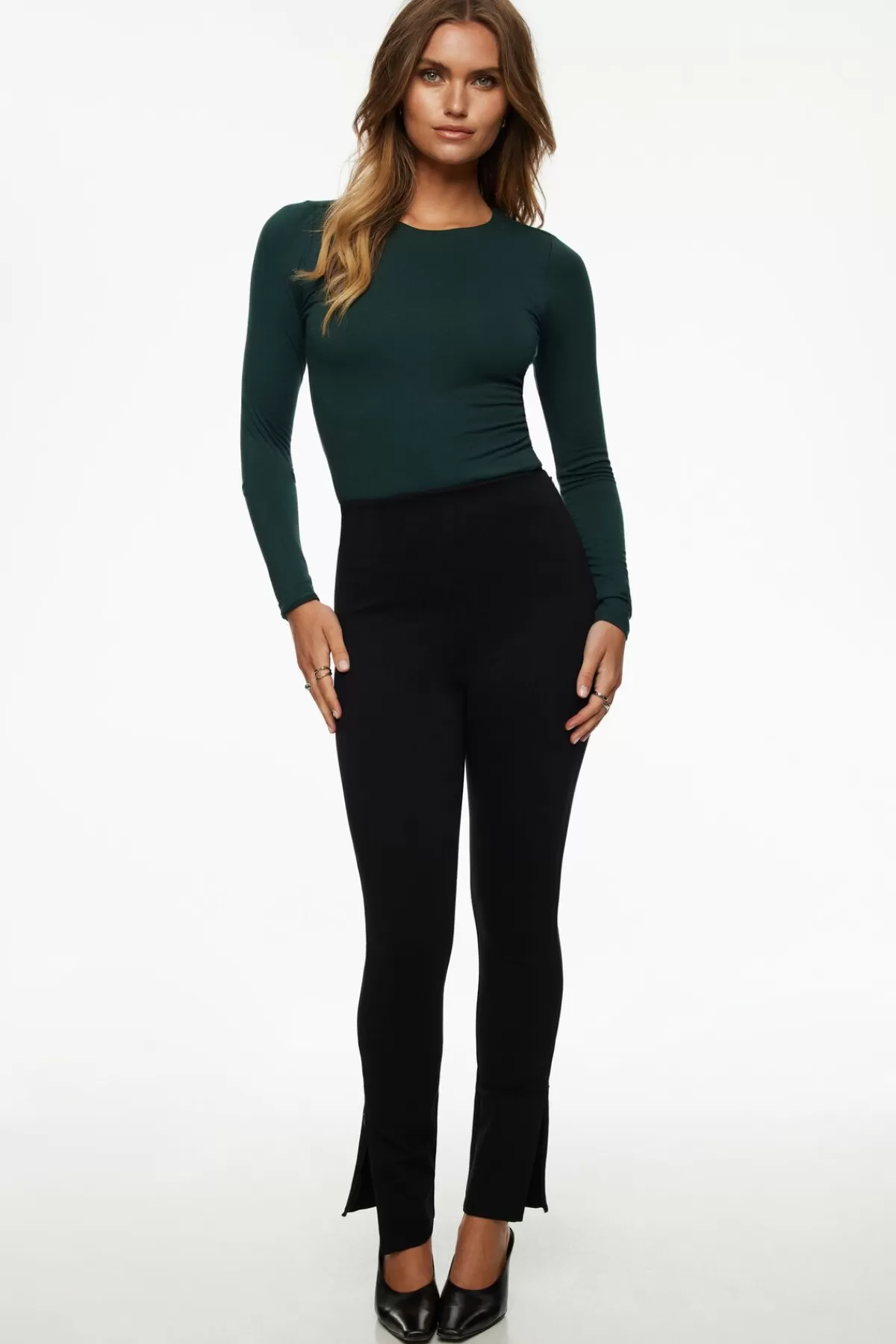 Dynamite Kyla Jersey Long Sleeve T Shirt Green Best Sale