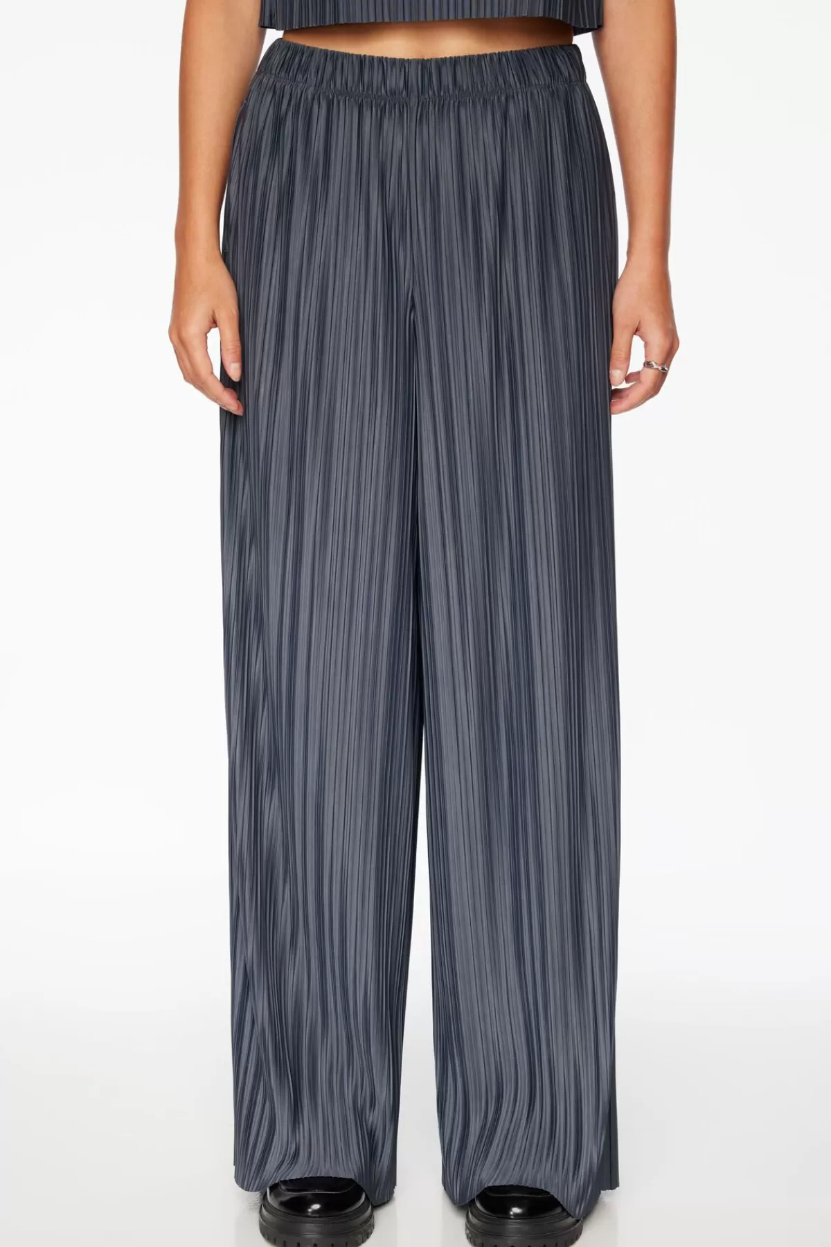 Dynamite Plissé Knit Wide Leg Pants Blue Best