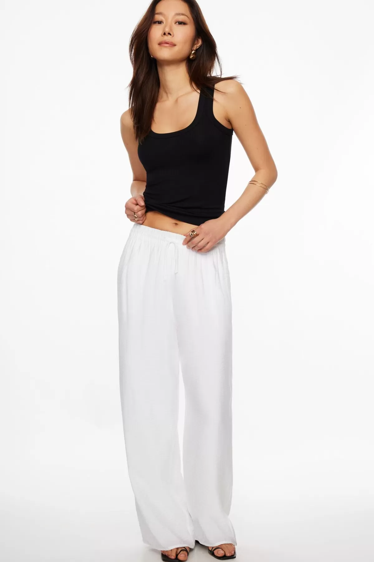 Dynamite Rafaelle Wide Leg Pants White New