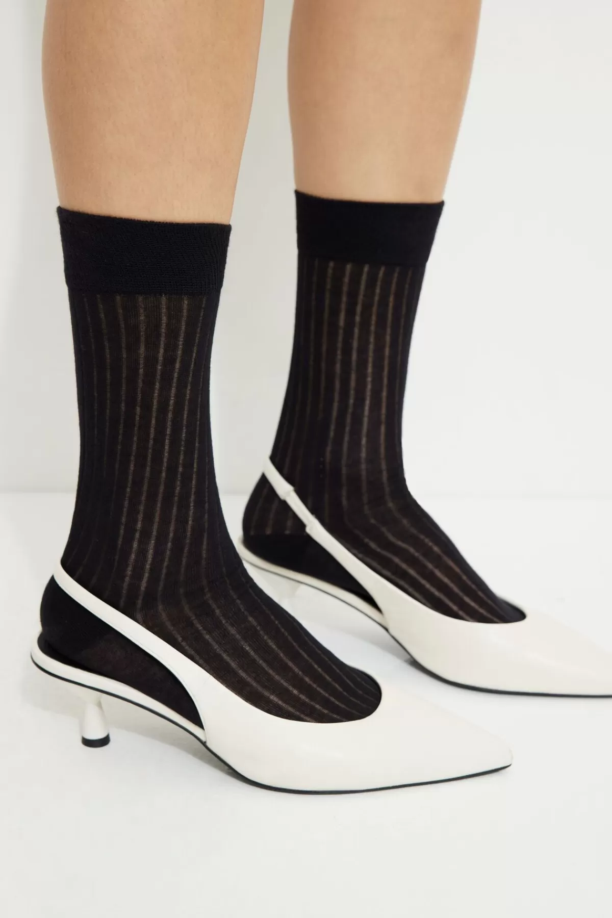 Dynamite Semi Sheer Calf High Socks Black Outlet