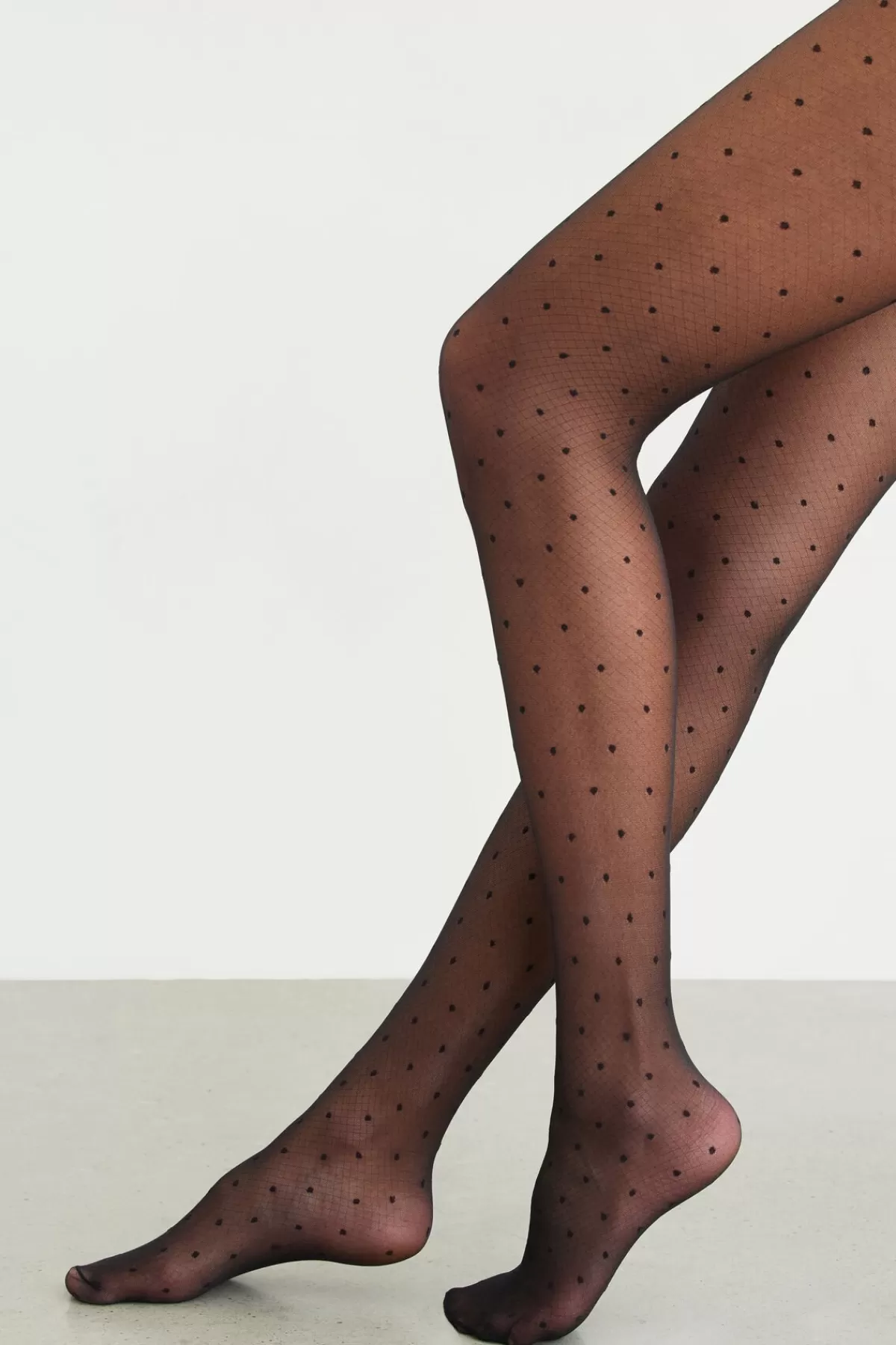 Dynamite Sheer Dotted Fishnet Tights Black Store